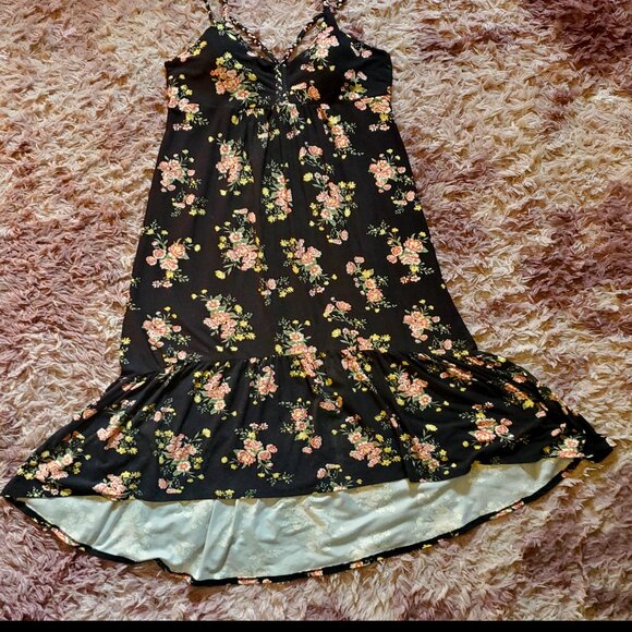 Derek Heart Black and Floral Maxi Summer Dress - Picture 2 of 4